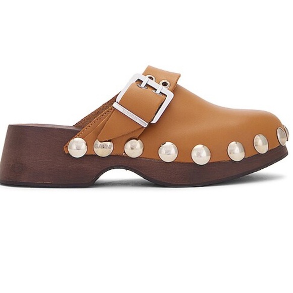 Ganni Retro Leather Clog - Picture 1 of 8